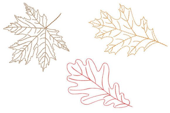 3 Autumn Leaves Line Art Embroidery Review