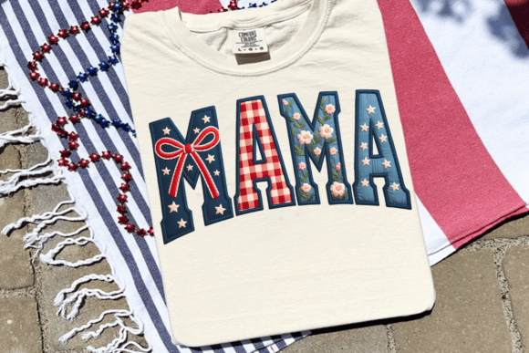 Evaluating Mama Varsity 4th of July Embroidery PNG