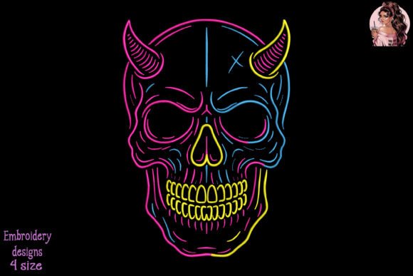 Neon Skull Art Embroidery: A Craft Fair Review
