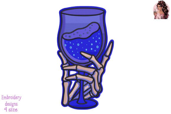 Police Wine Glass Skull Hand Embroidery Review