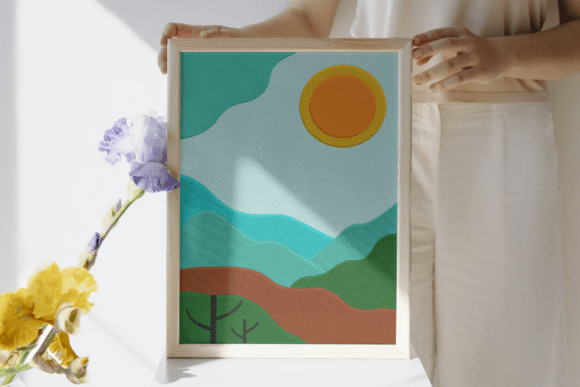 Reviewing Blue Skies and Green Hills Embroidery Design