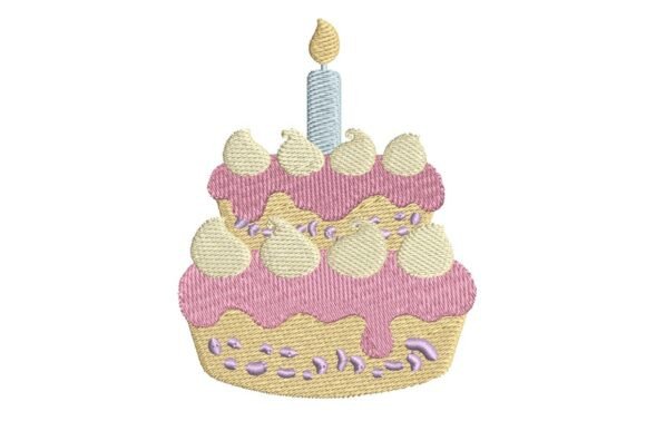 Sweet Two-Tier Birthday Cake Embroidery Design Review