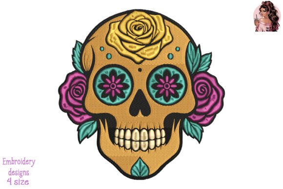 Vibrant Floral Skull Embroidery: A Designer’s Review